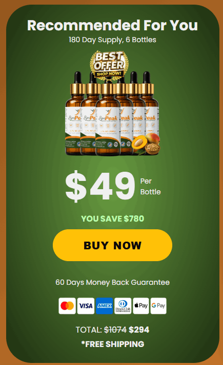 LipoPeak 6 bottles best offer $49 per bottle free shipping