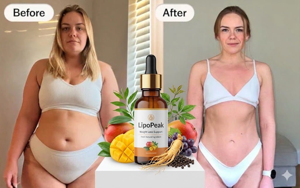 Verified Lipopeak customer before and after transformation 
