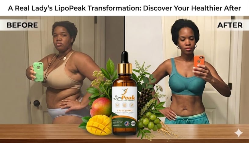 LipoPeak lady transformation before after weight loss