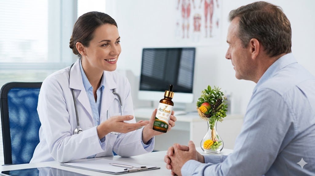 Person taking LipoPeak drops for metabolism support